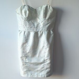 American Eagle Outfitters Strapless Light Green Shimmer Dress 8